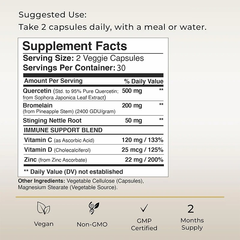 Quercetin Contains Vitamin C a - Wellness Quercetin 评论和价格