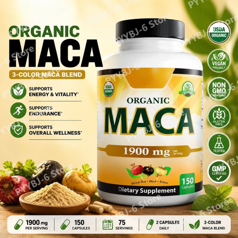 Organic Maca Root Capsules 190 - Herbal Queen 评论和价格