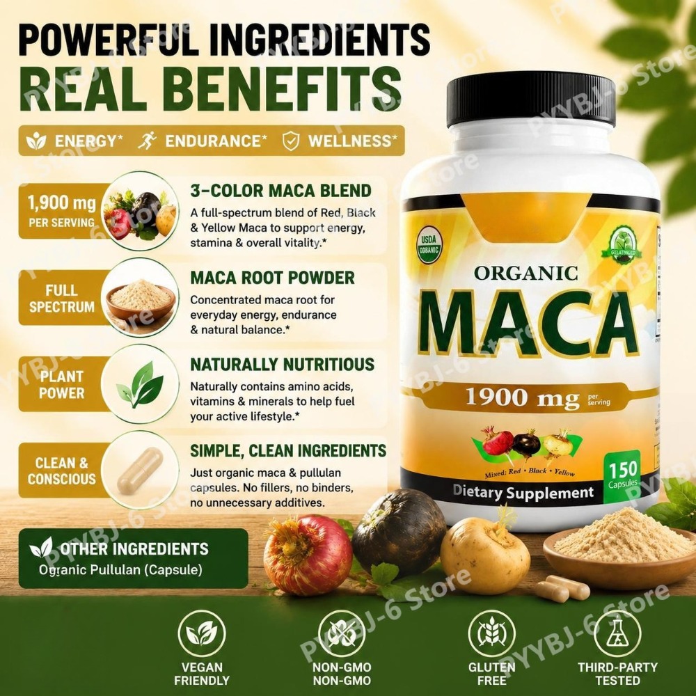 Organic Maca Root Capsules 190 - Herbal Queen 评论和价格