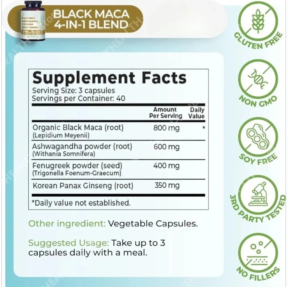 4-in-1 Organic Black Maca Root - Herbal Queen 评论和价格