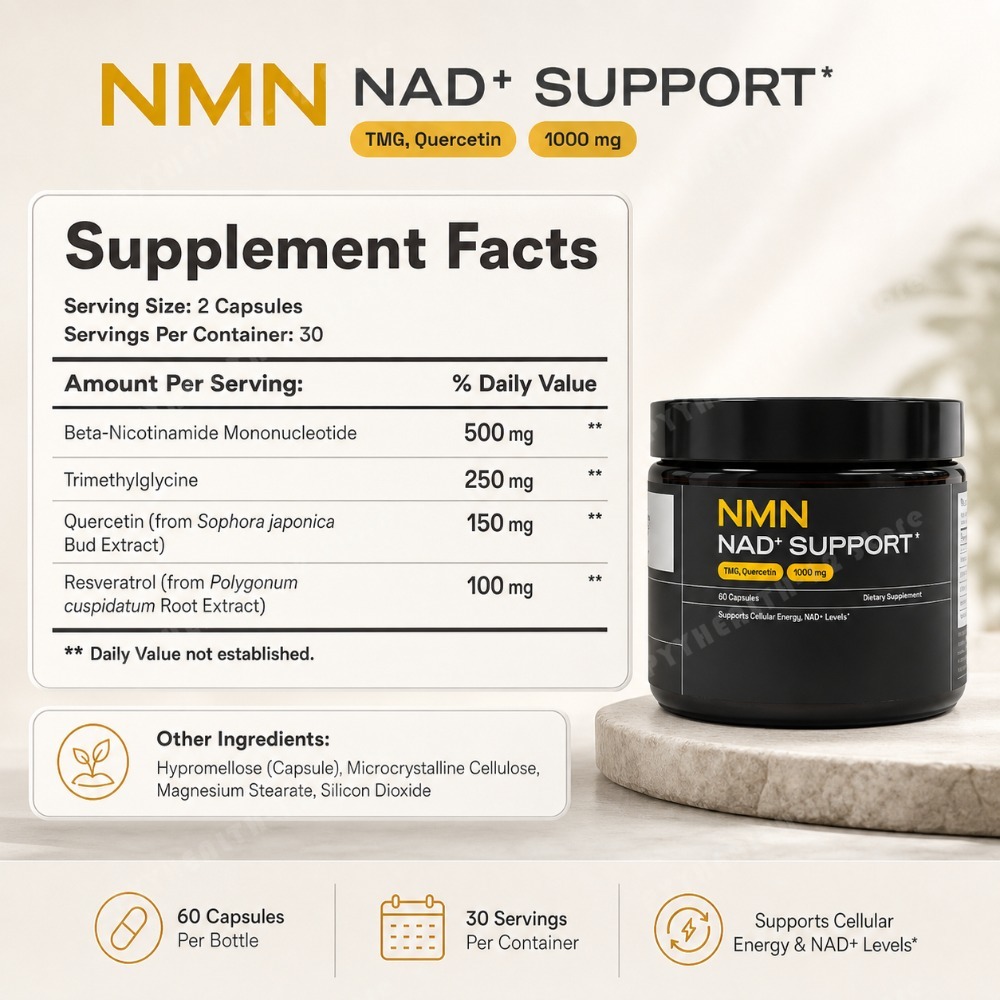 NMN NAD+ Support Capsules 1000 - Wellness Quercetin 评论和价格